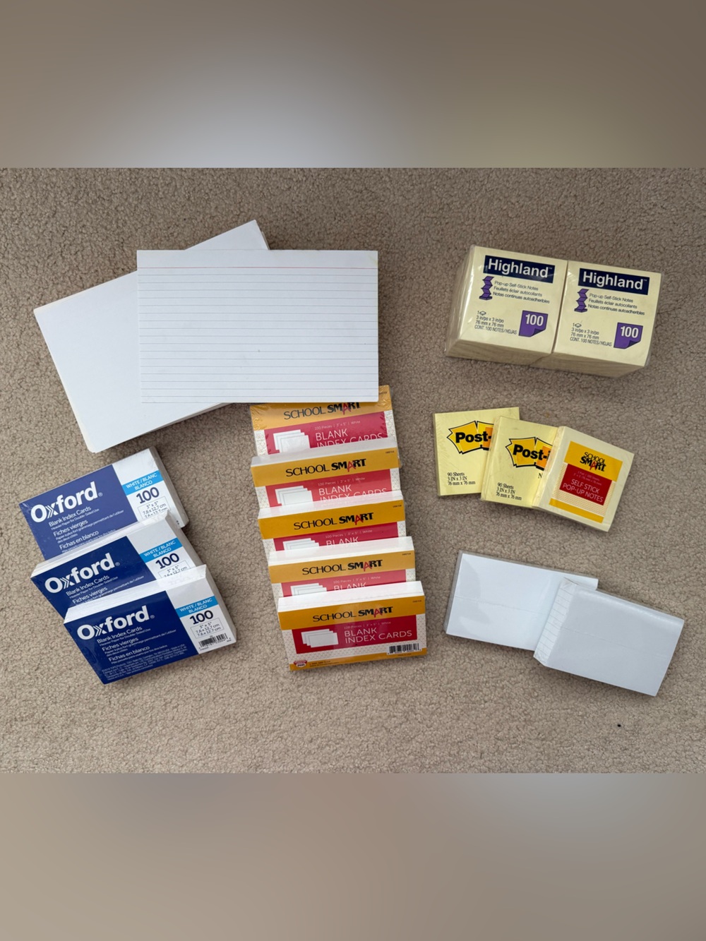 *New* Assorted Index Cards & Sticky Notes